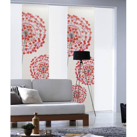 Panneau Japonais Voile imprimé fleurs