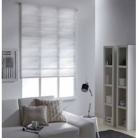 Store Enrouleur Tamisant Noppe Blanc