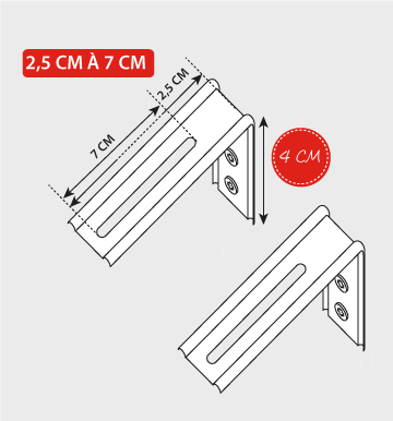 Equerres pour panneau japonais 60cm